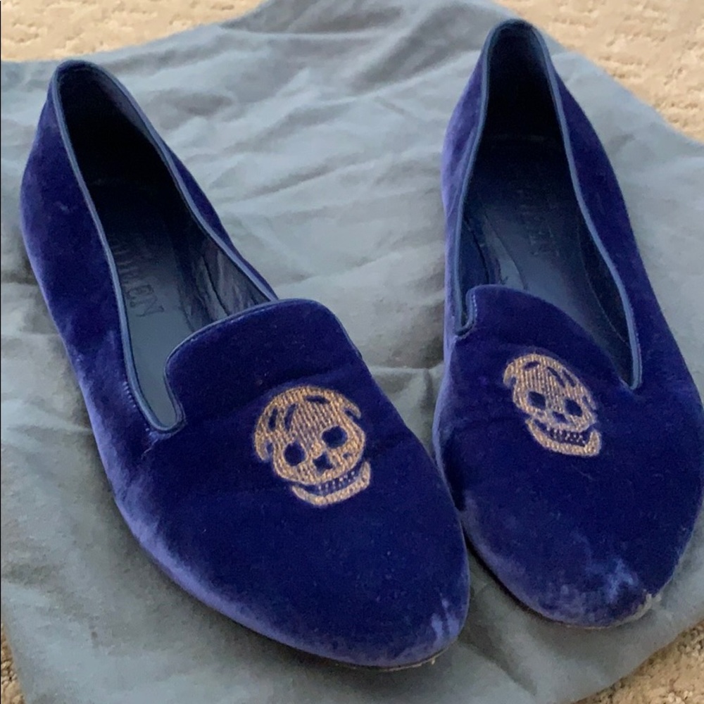 Alexander McQueen Velvet Purple Flats